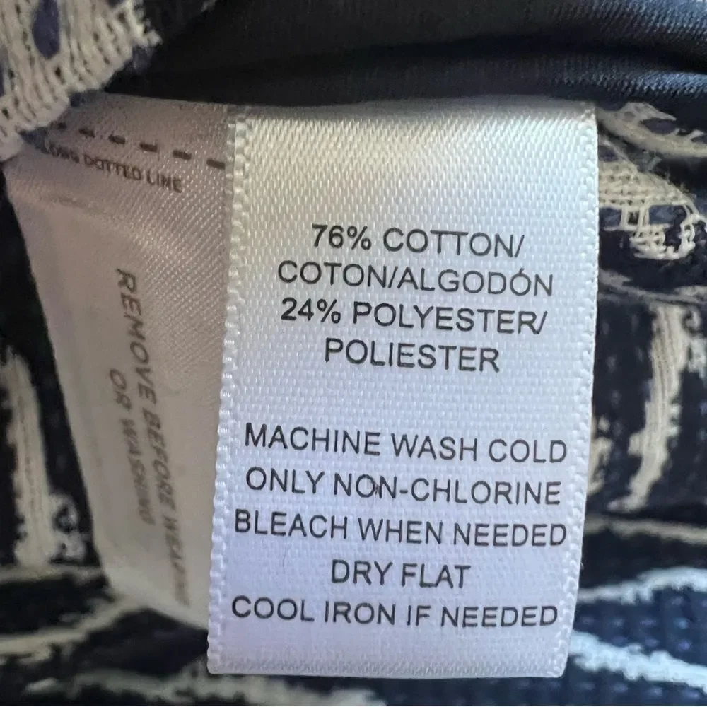 - Loft asymmetrical navy/white cotton blend skirt Sz M